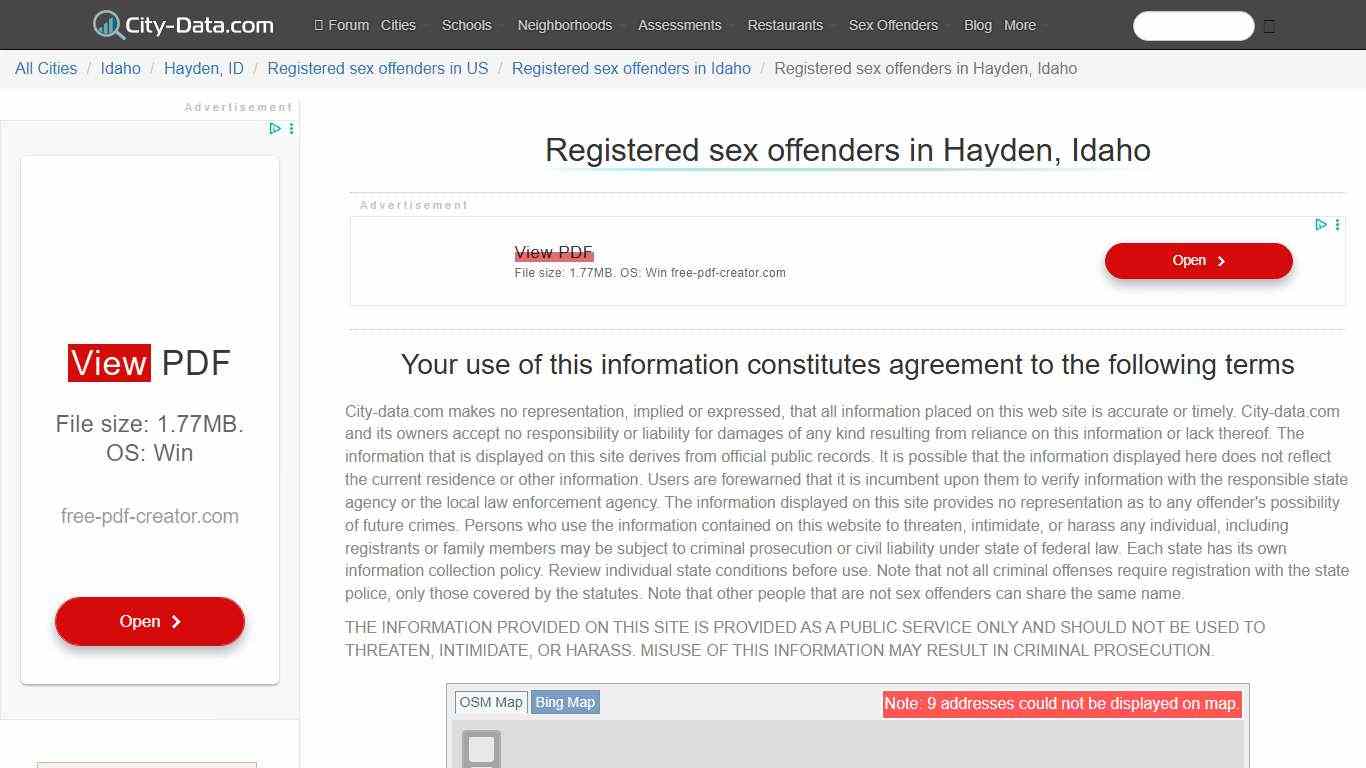 Registered sex offenders in Hayden, Idaho - crimes listed, registry-based, living in this city
